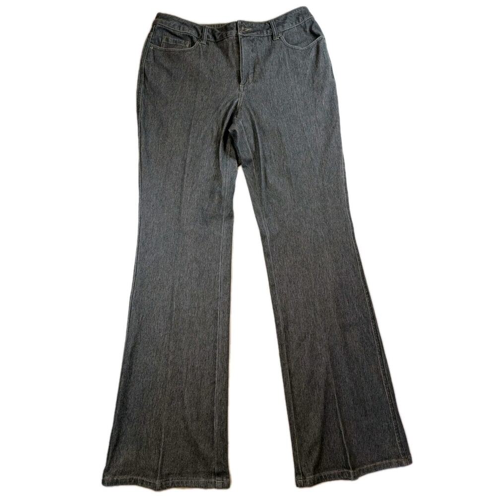 Coldwater Creek Gray Flare Bootcut Jeans Womens 12 Long Inseam Officecore Work
